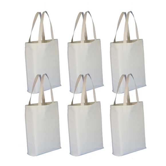 Cotton Concepts Other - Natural canvas tote bag, set of 6, NEW
